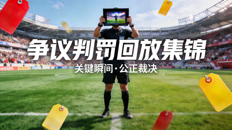 争议判罚回放集锦封面，主裁判在球场中央查看视频回放